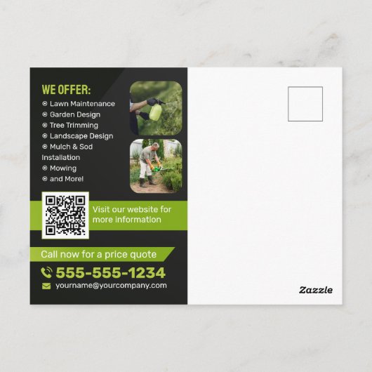 Landschaftspflege im Schwarzen und Grünen Garten R Postkarte (Rückseite)