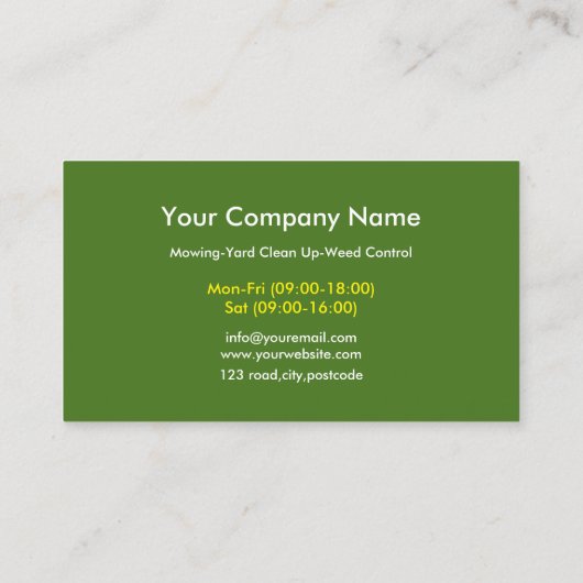 Landschaftspflege Visitenkarte (Rückseite)