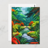 Landschaftsporträt eines Dschungels Postkarte (Vorne/Hinten)