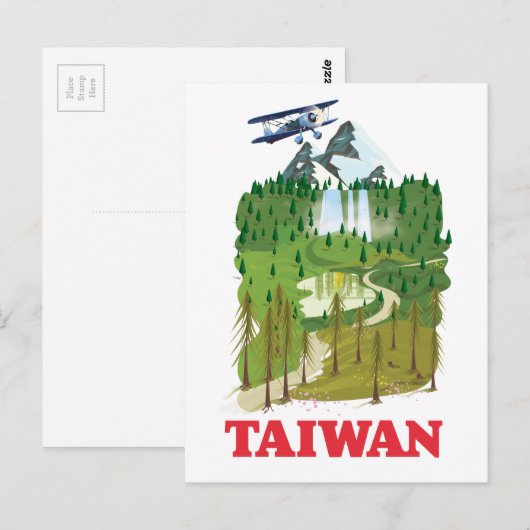 Landschaftspposter Taiwan Postkarte (Vorne/Hinten)