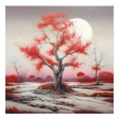 Landschaftsroter Baum Fotodruck (Vorne)