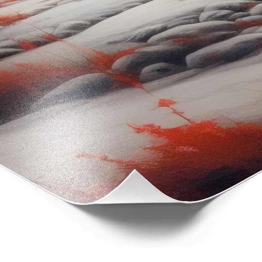 Landschaftsroter Baum Fotodruck (Ecke)