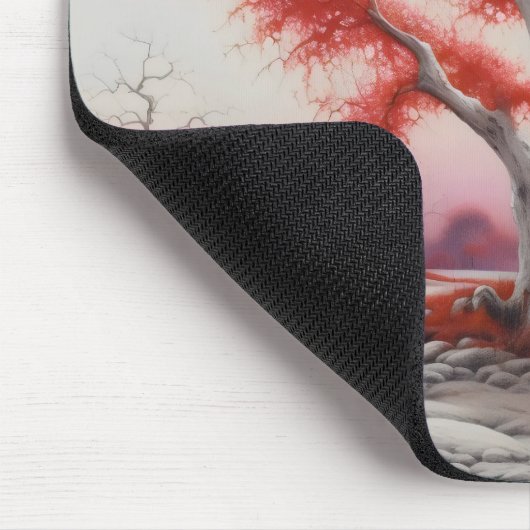 Landschaftsroter Baum Mousepad (Ecke)