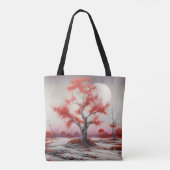 Landschaftsroter Baum Tasche (Rückseite)