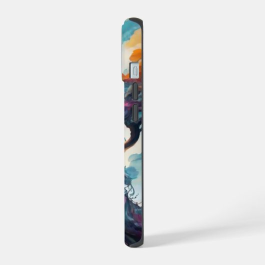 Landschaftssaal mit Wasserfarben iPhone 15 Hülle (Linke Seite)