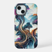 Landschaftssaal mit Wasserfarben iPhone 15 Hülle (Rückseite)