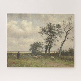 Landschaftsschaf und Hirte Vintage Kunst Puzzle