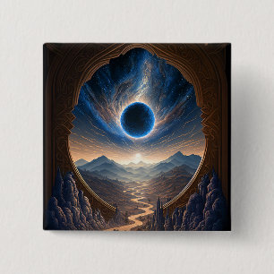 Landschaftsschaltfläche für kosmische Fantasie Button