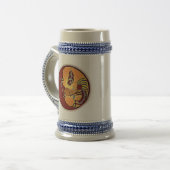 Landschaftsschaltfläche - Kokopelli Mondfeder 1 Bierglas (Vorderseite Links)