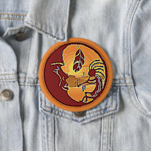Landschaftsschaltfläche - Kokopelli Mondfeder 1 Button