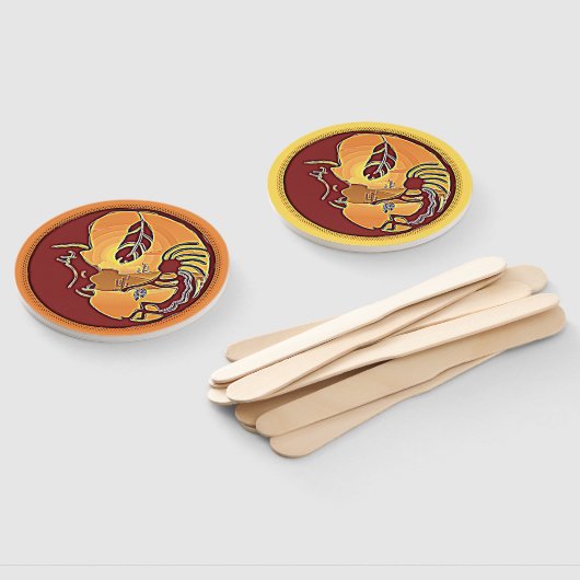 Landschaftsschaltfläche - Kokopelli Mondfeder 1 Fächer (Non-assembled)