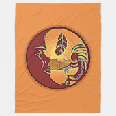 Landschaftsschaltfläche - Kokopelli Mondfeder 1 Fleecedecke (Vorderseite)
