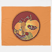 Landschaftsschaltfläche - Kokopelli Mondfeder 1 Fleecedecke (Vorderseite (Horizontal))