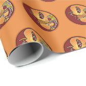 Landschaftsschaltfläche - Kokopelli Mondfeder 1 Geschenkpapier (Rolleneckpunkt)