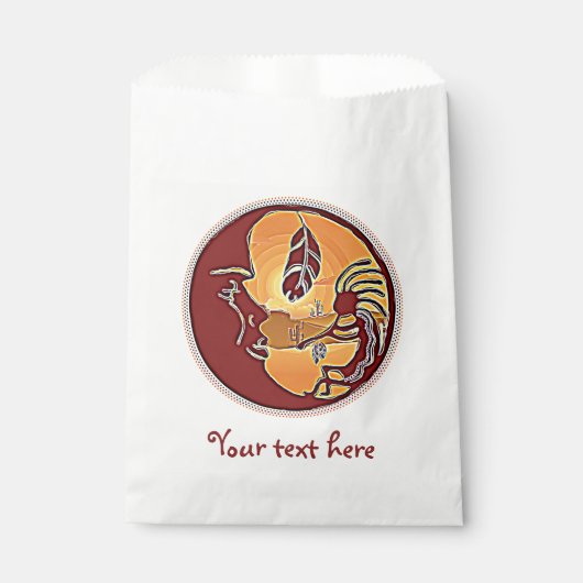 Landschaftsschaltfläche - Kokopelli Mondfeder 1 Geschenktütchen (Vorderseite)