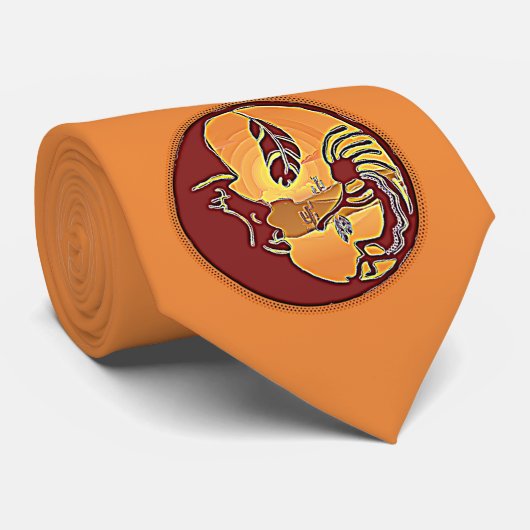 Landschaftsschaltfläche - Kokopelli Mondfeder 1 Krawatte (Gerollt)