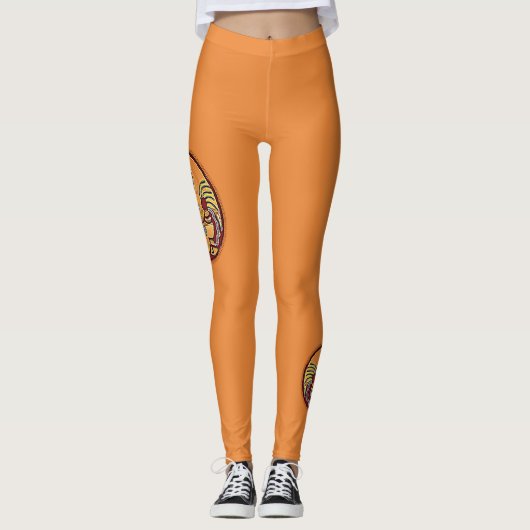 Landschaftsschaltfläche - Kokopelli Mondfeder 1 Leggings (Vorderseite)