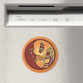 Landschaftsschaltfläche - Kokopelli Mondfeder 1 Magnet (In Situ (Geschirrspüler))