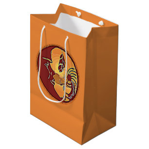 Landschaftsschaltfläche - Kokopelli Mondfeder 1 Mittlere Geschenktüte