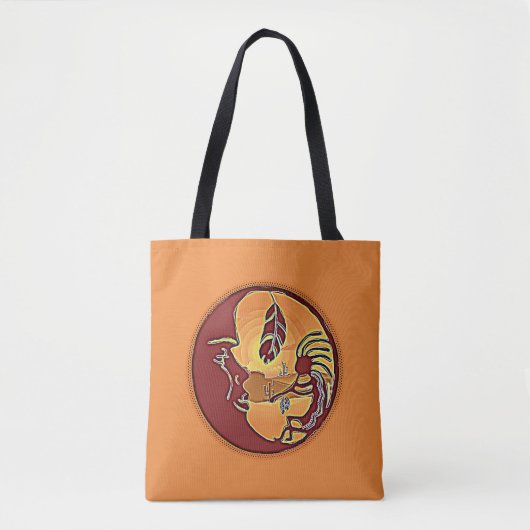 Landschaftsschaltfläche - Kokopelli Mondfeder 1 Tasche (Vorderseite)
