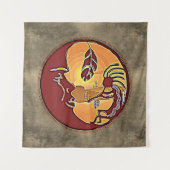 Landschaftsschaltfläche - Kokopelli Mondfeder 1 Wandteppich (Vorderseite)