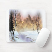 Landschaftsschnee Schneefall Winter Mousepad (Mit Mouse)