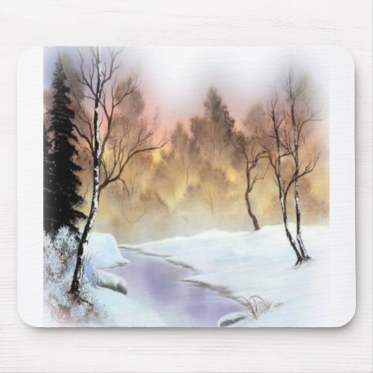 Landschaftsschnee Schneefall Winter Mousepad (Vorne)