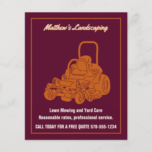 Landschaftsschutz Rasenmäher Kommerziell Mäher Kle Flyer (Vorne)