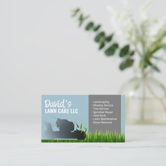Landschaftsschutz und Pflegedienst Minze blau Visitenkarte (Stehend Vorderseite)