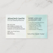 Landschaftsschutz und Rasenpflege - Aquarelldienst Visitenkarte (Rückseite)