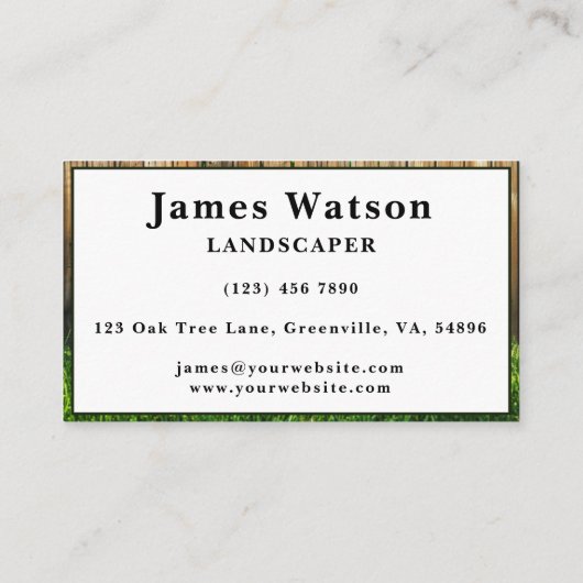 Landschaftsschutz und Rasenpflege Visitenkarte (Rückseite)