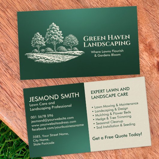 Landschaftsschutz- und Rasenpflege Visitenkarte