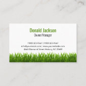 Landschaftsschutzdienst für den grünen Rasenmäher Visitenkarte (Rückseite)