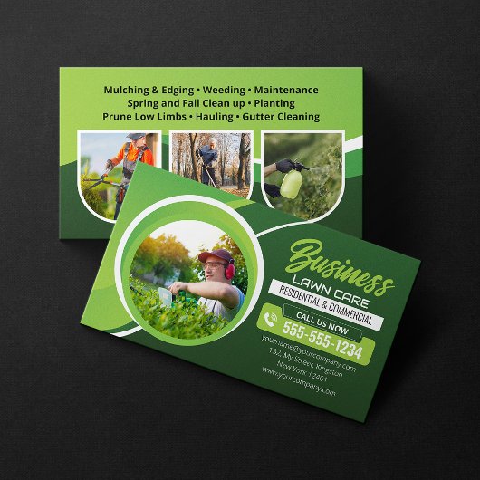 Landschaftsschutzdienst für grüne und weiße Rasenm Visitenkarte