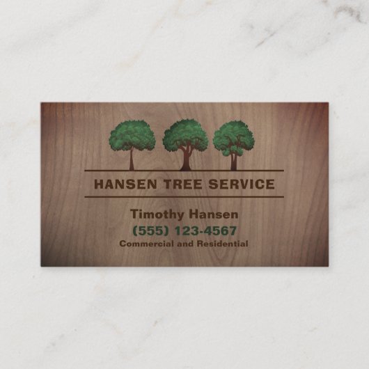 Landschaftsschutzdienst für Holzbaum Visitenkarte (Vorderseite)