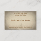 Landschaftsschutzkarte für Rasenpflege Visitenkarte (Rückseite)