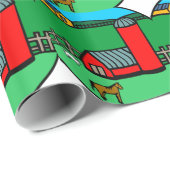 Landschaftsschutzpferd Cartoon Zeichnend Stallweid Geschenkpapier (Rolleneckpunkt)