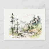 Landschaftsskizze für Wälder - Details zur Hochzei Begleitkarte (Rückseite)