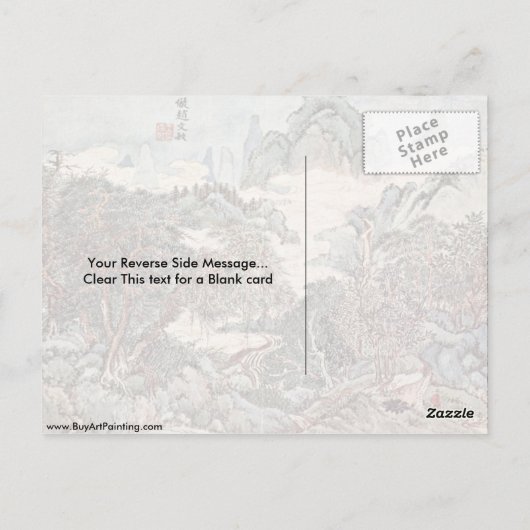 Landschaftsstil von Chao Meng-Fu von Wang Sh � min Postkarte (Rückseite)
