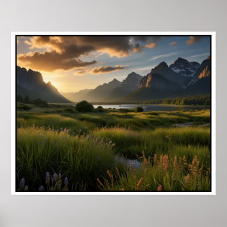 Landschaftsszene in der Natur Poster