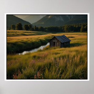 Landschaftsszene in der Natur Poster