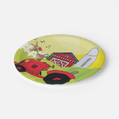 Landschaftsszene mit Gesangsroster auf Traktor Pappteller (Schrägansicht)