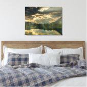 Landschaftsszene - See, Bäume, Berge und Himmel Leinwanddruck (Insitu (Schlafzimmer))