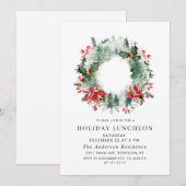 Landschaftswald CHRISTMAS URLAUB LUNCHEON Einladung (Vorne/Hinten)