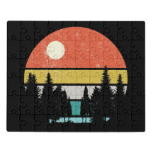 Landschaftswald Natur Retro Sunset