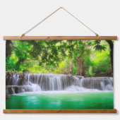 Landschaftswasserfall Wandteppich Mit Holzrahmen (Vorne)