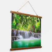 Landschaftswasserfall Wandteppich Mit Holzrahmen (Gewinkelt)