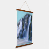 Landschaftswasserfall Wandteppich Mit Holzrahmen (Gewinkelt)