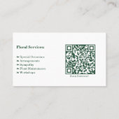 Landschaftsweiße und grüne Floristenkarte Business Treuekarte (Rückseite)