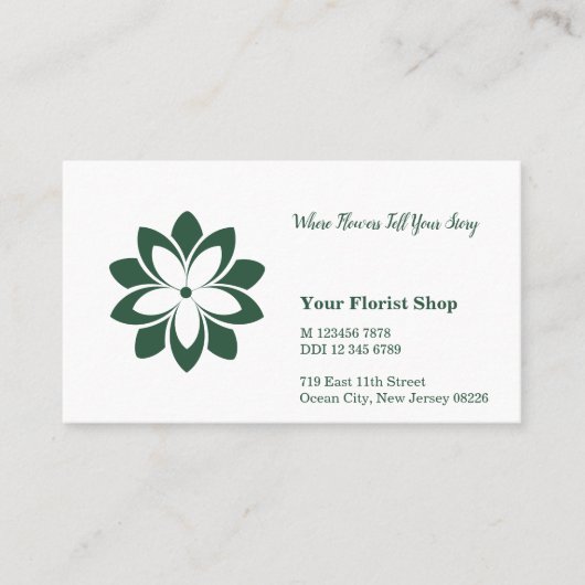 Landschaftsweiße und grüne Floristenkarte Business Treuekarte (Vorderseite)